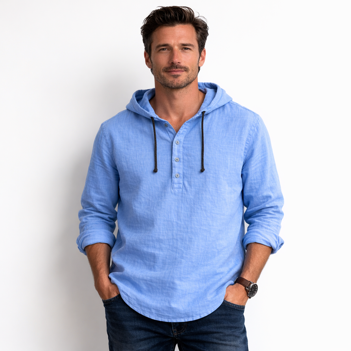 LAURENT MONACO | CHEMISE À CAPUCHE EN LIN POUR HOMMES