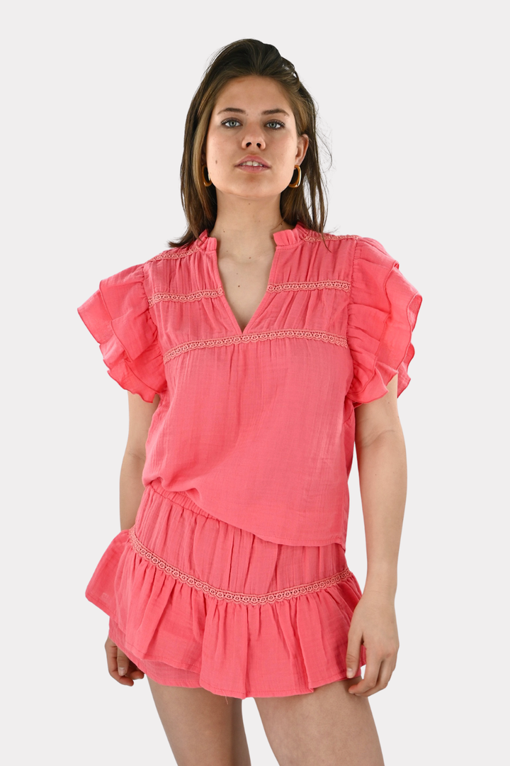 Menorca blouse - koraal