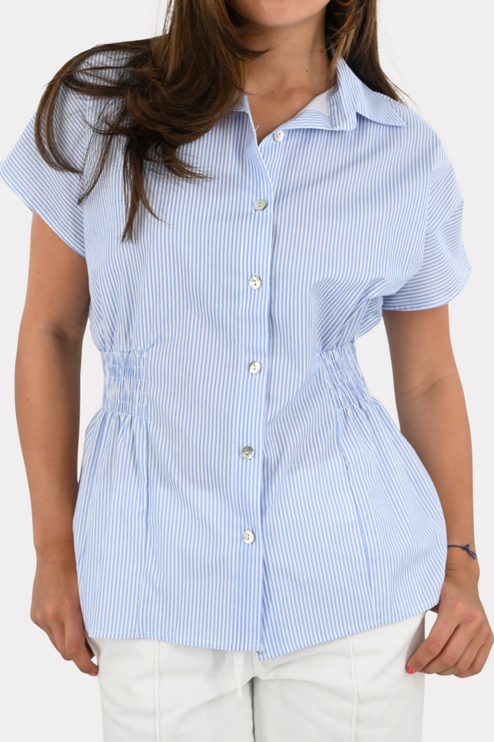 Merle blouse striped - blauw/wit