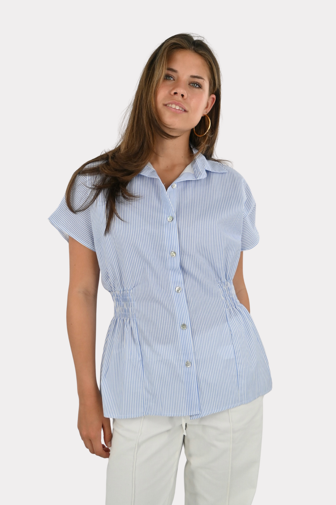 Merle blouse striped - blauw/wit