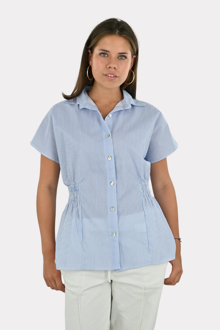 Merle blouse striped - blauw/wit