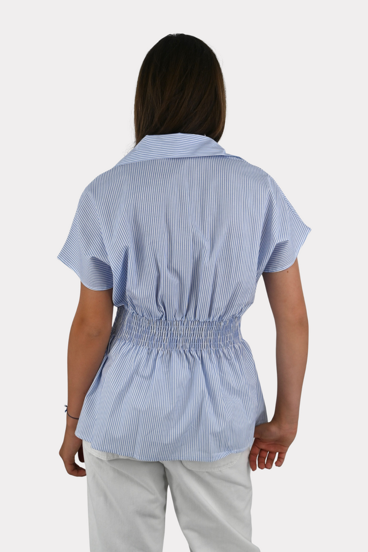 Merle blouse striped - blauw/wit