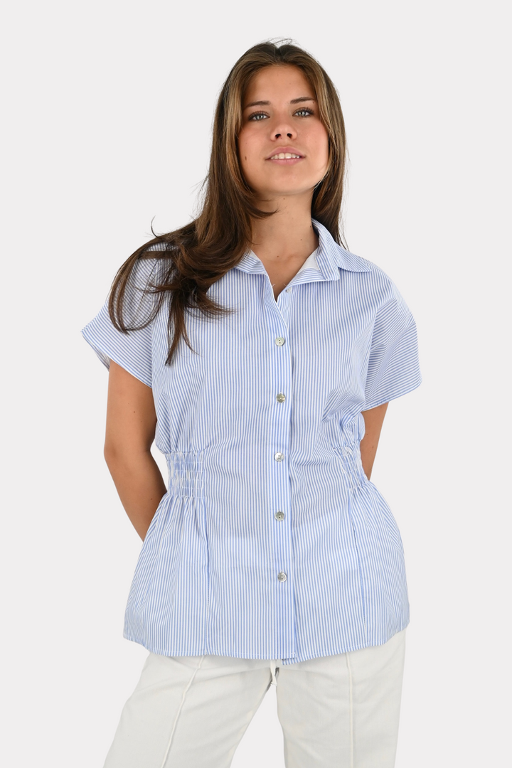 Merle blouse striped - blauw/wit