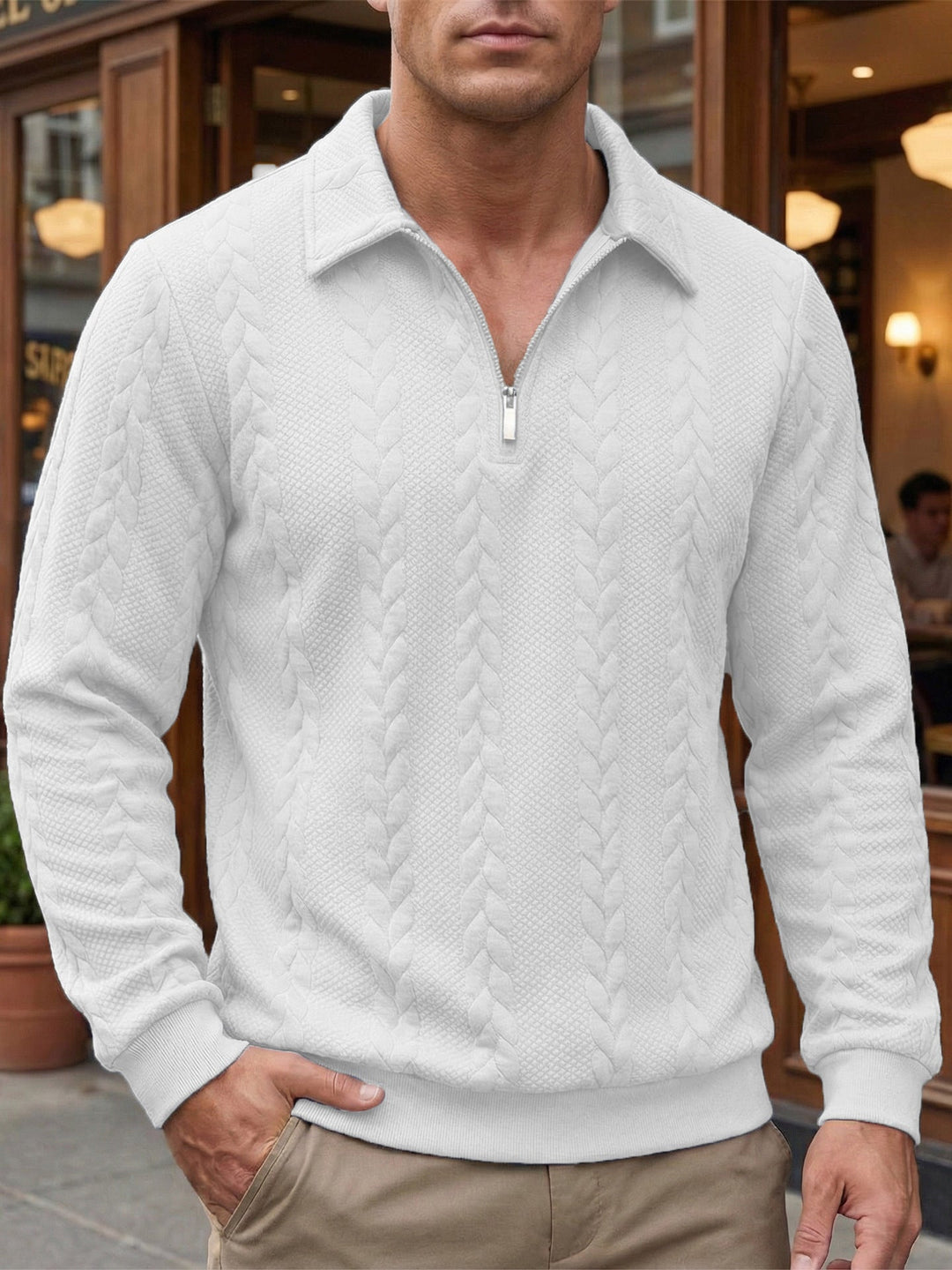 NOAH™ | Quarter Zip Polo met Verzorgde Look en Dagelijks Comfort voor Heren