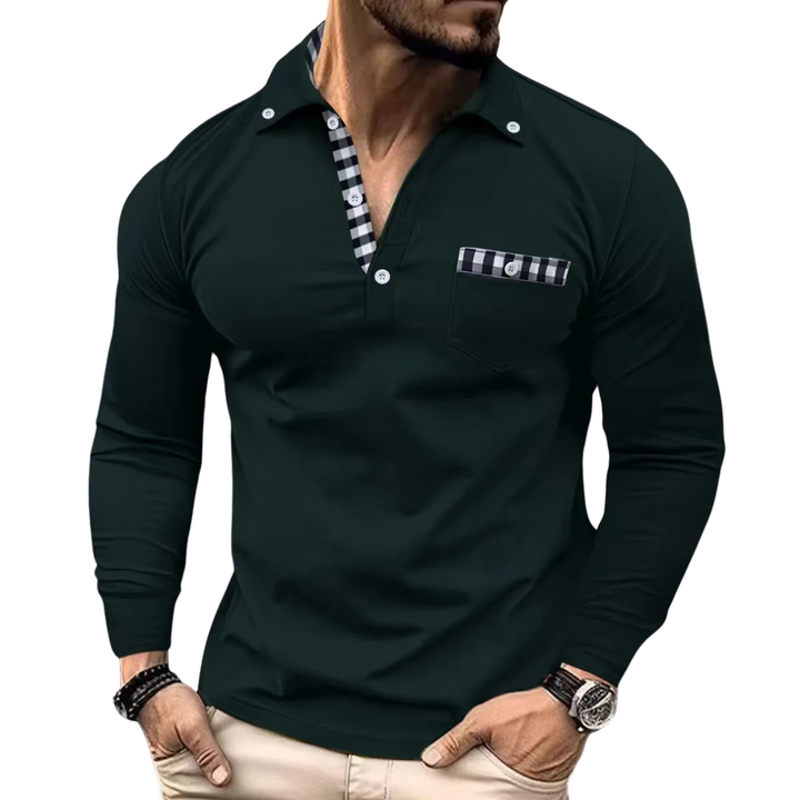 JORICK | ELEGANTE POLO MET RUITDETAILS VOOR HEREN