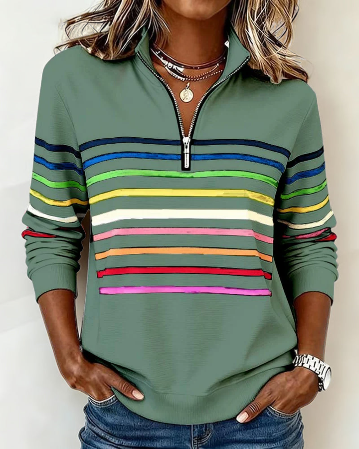 VERA | Kleurrijke half-zip trui