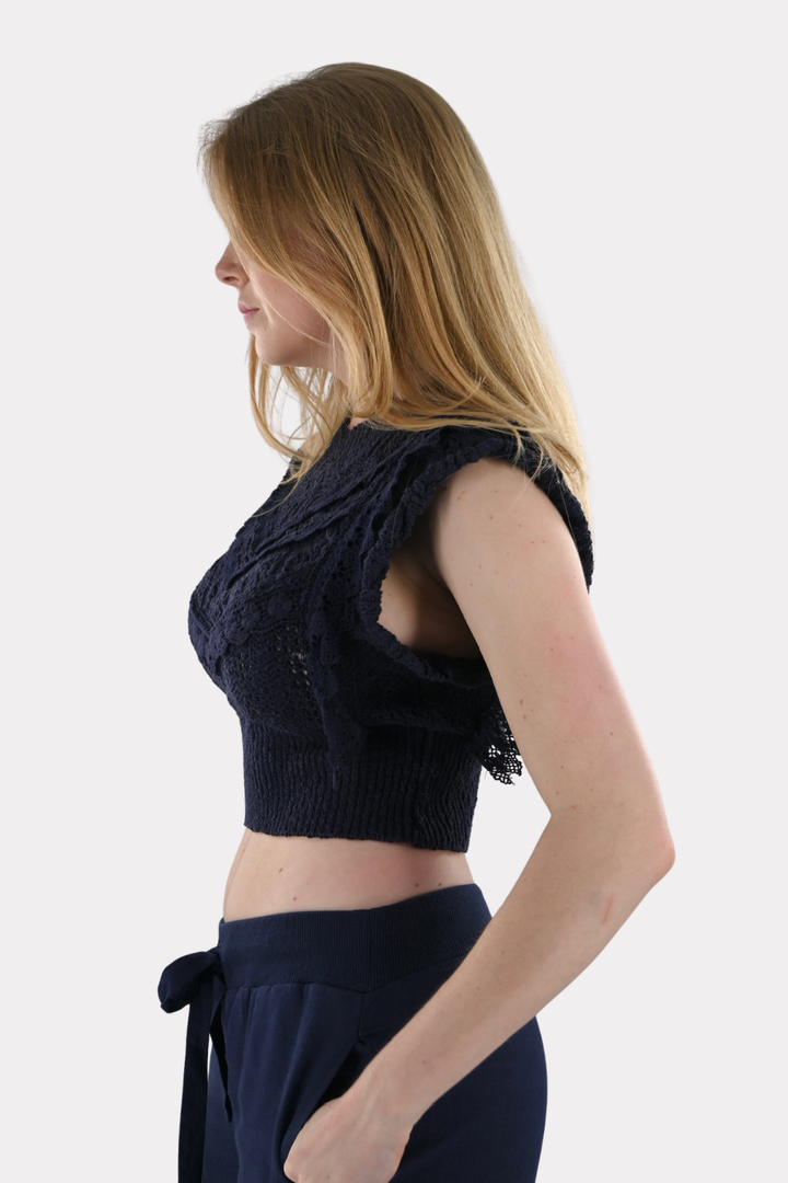 Palm top - navy