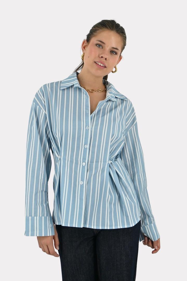 Fay blouse striped - blauw/wit