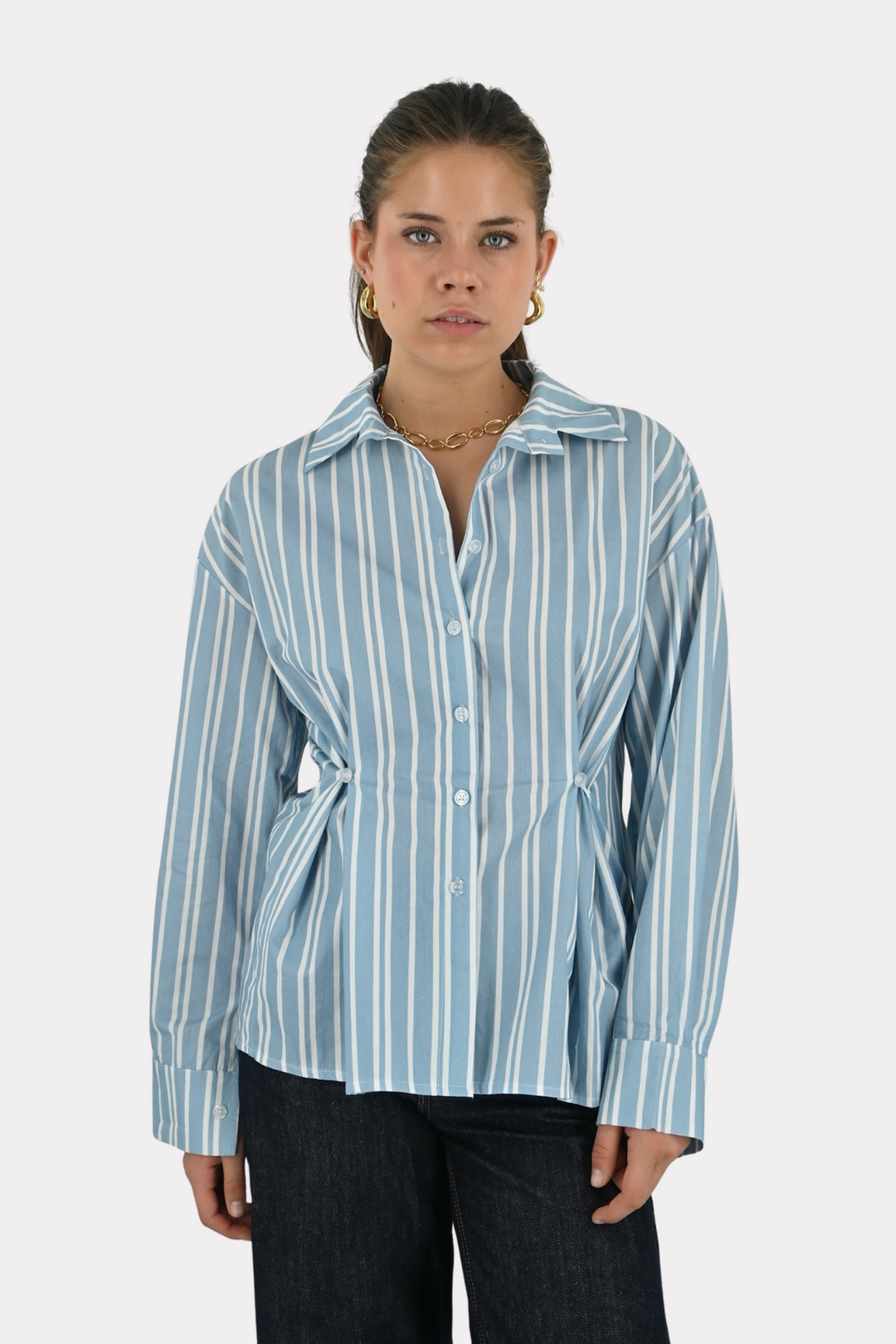 Fay blouse striped - blauw/wit