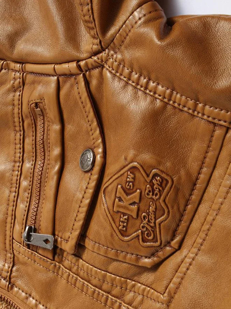 MART™ | Vintage Leren Jas met Capuchon