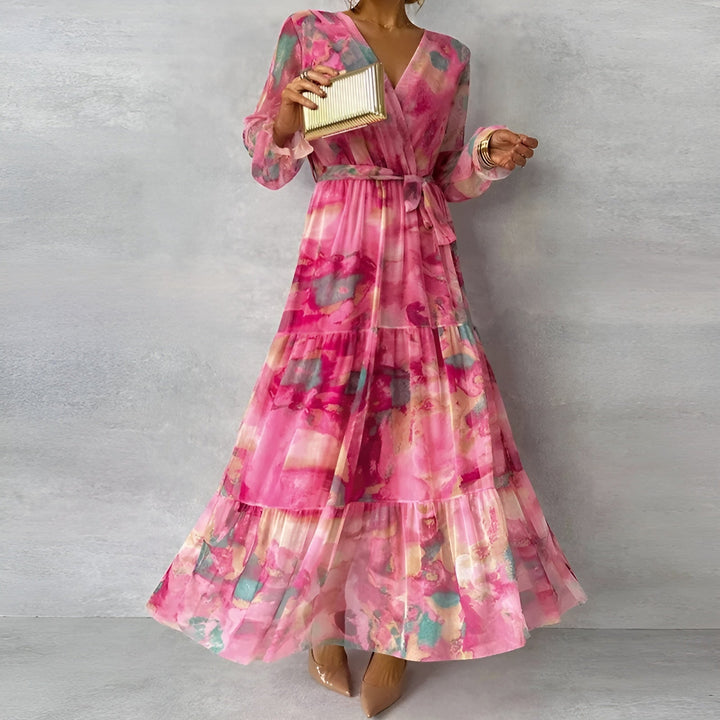 NORA | Lange Zomerjurk met Bloemenmotief en Verstelbare Silhouette