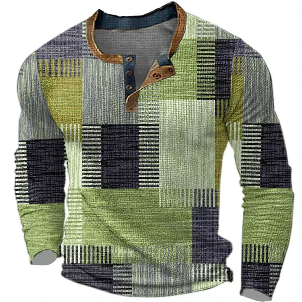 MAISON LORÉA™ | Luxe Patchwork Overhemd met Lange Mouwen – Karakter & Stijl