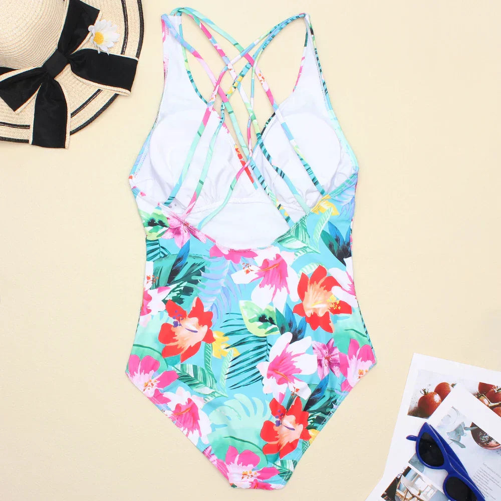 Zomerstrandbadpak Collo met V-hals