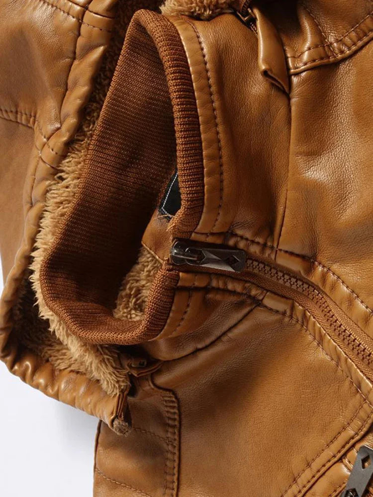 MART™ | Vintage Leren Jas met Capuchon
