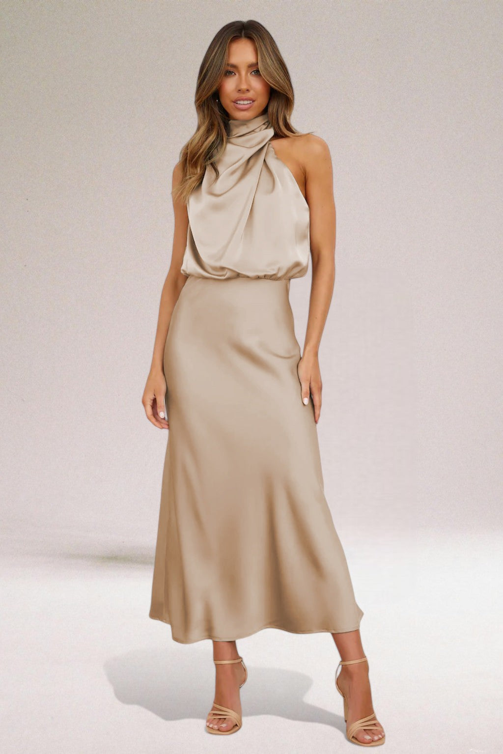 VALORÉ | Elegante Satijnen Jurk met Verfijnde Details