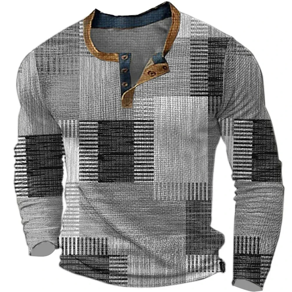 MAISON LORÉA™ | Luxe Patchwork Overhemd met Lange Mouwen – Karakter & Stijl