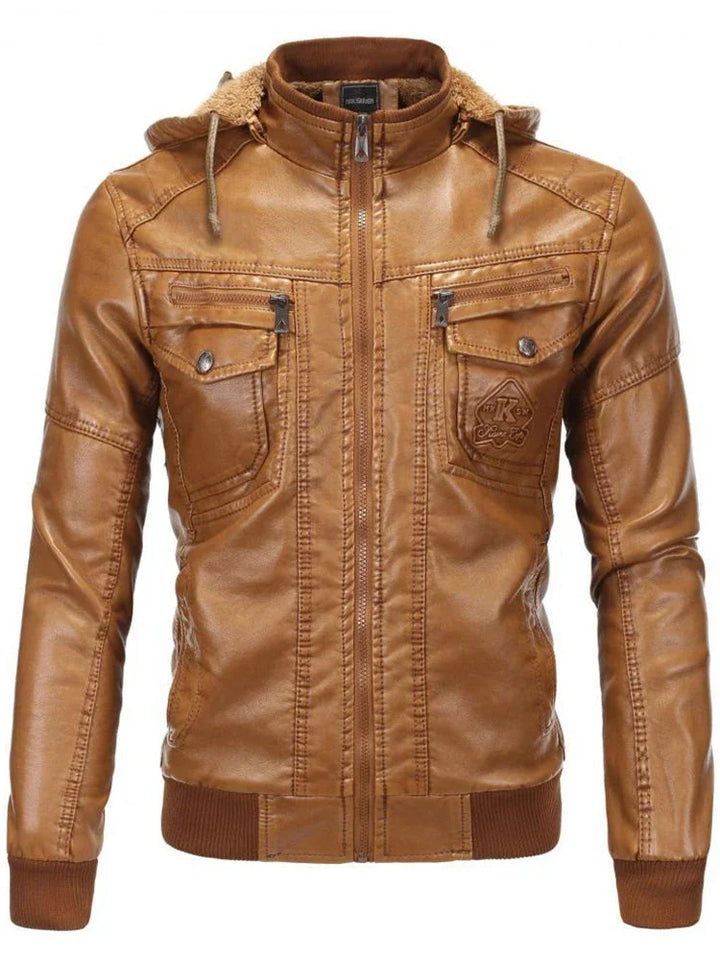 MART™ | Vintage Leren Jas met Capuchon