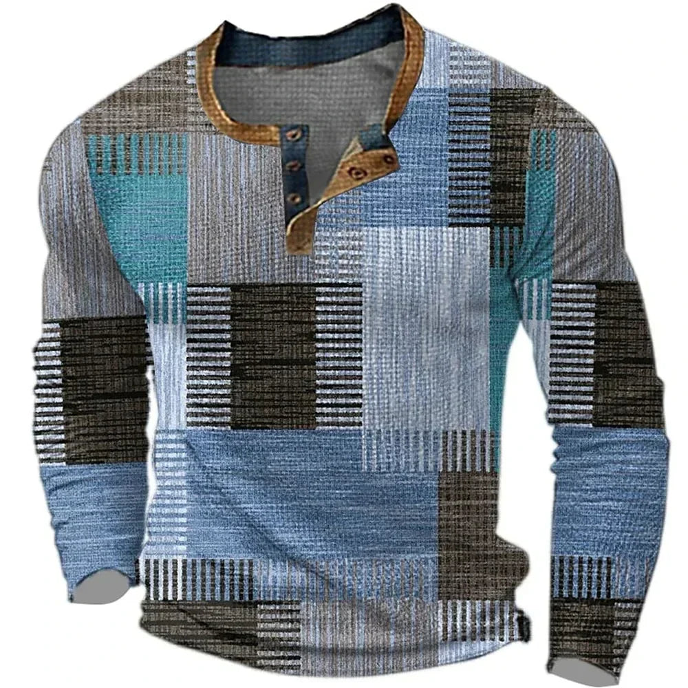 MAISON LORÉA™ | Luxe Patchwork Overhemd met Lange Mouwen – Karakter & Stijl