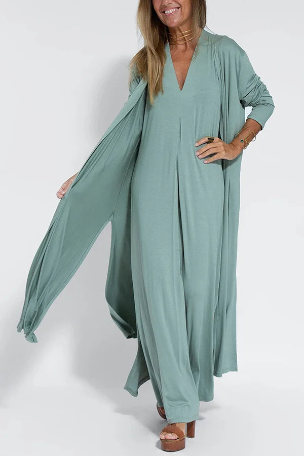 LUNA | Jurkset met Cardigan Slankt Silhouet en Tijdloze Elegantie