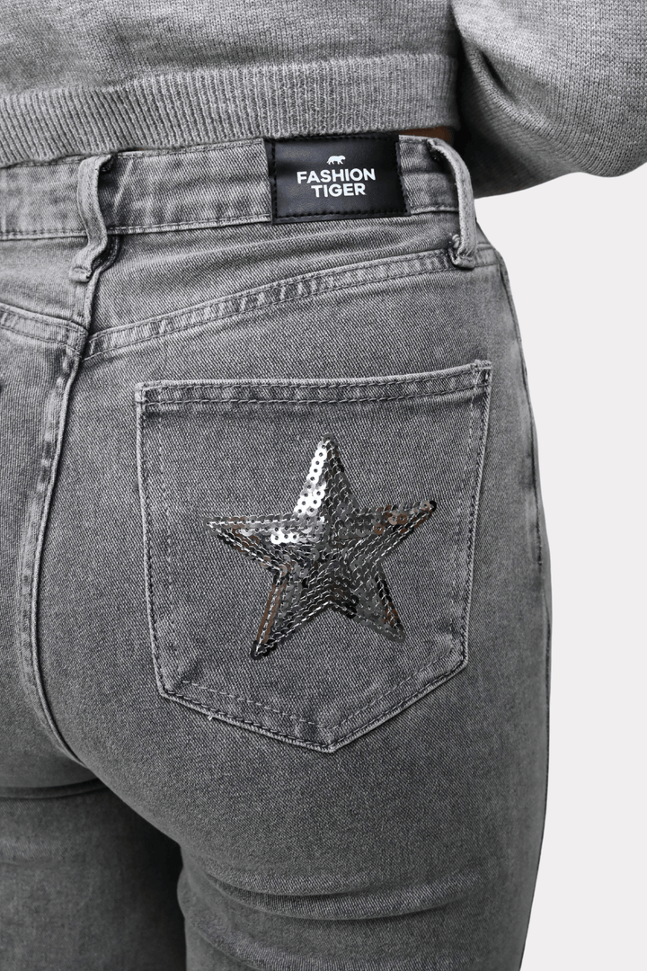 Shine bright jeans - grijs
