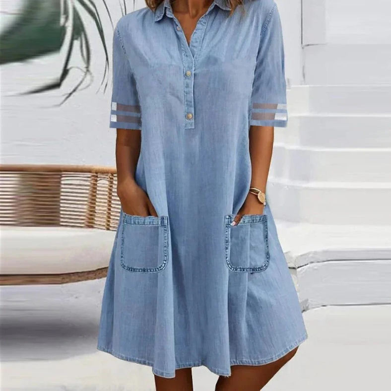 ALICIA | Mini Jurk in Denim met Comfortabele Zakken en Casual Stijl voor Elke Dag