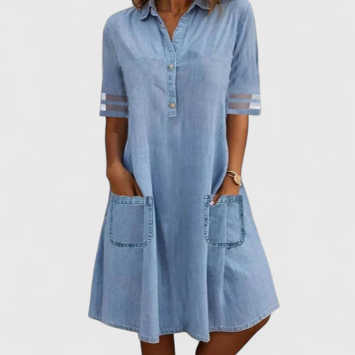 Serena | Elegante & Comfortabele Denim Jurk (ALLEEN VANDAAG 50% KORTING)