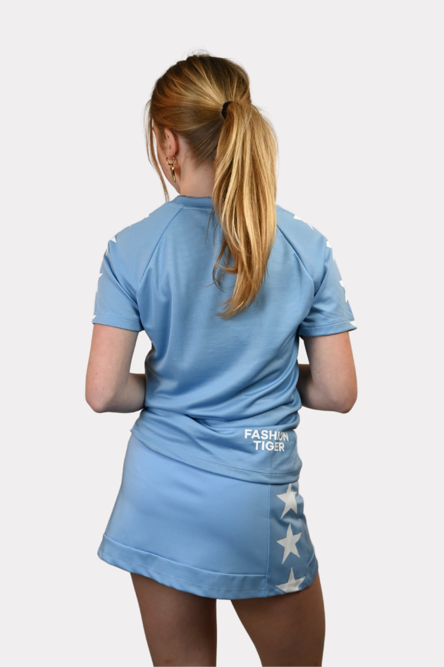 Starry sports shirt - blauw/wit