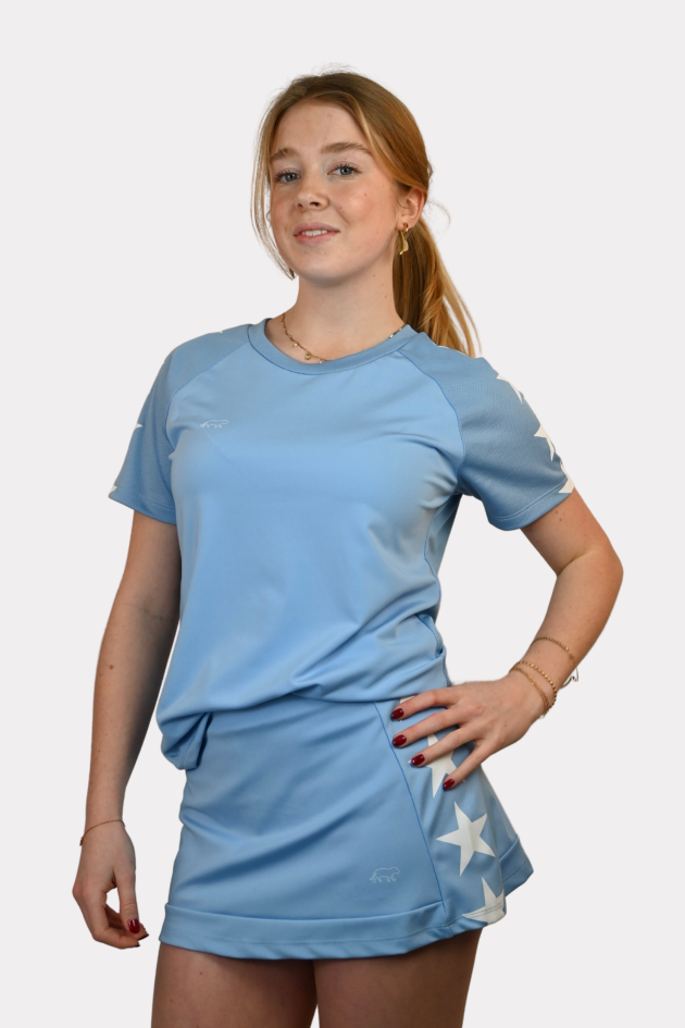 Starry sports shirt - blauw/wit