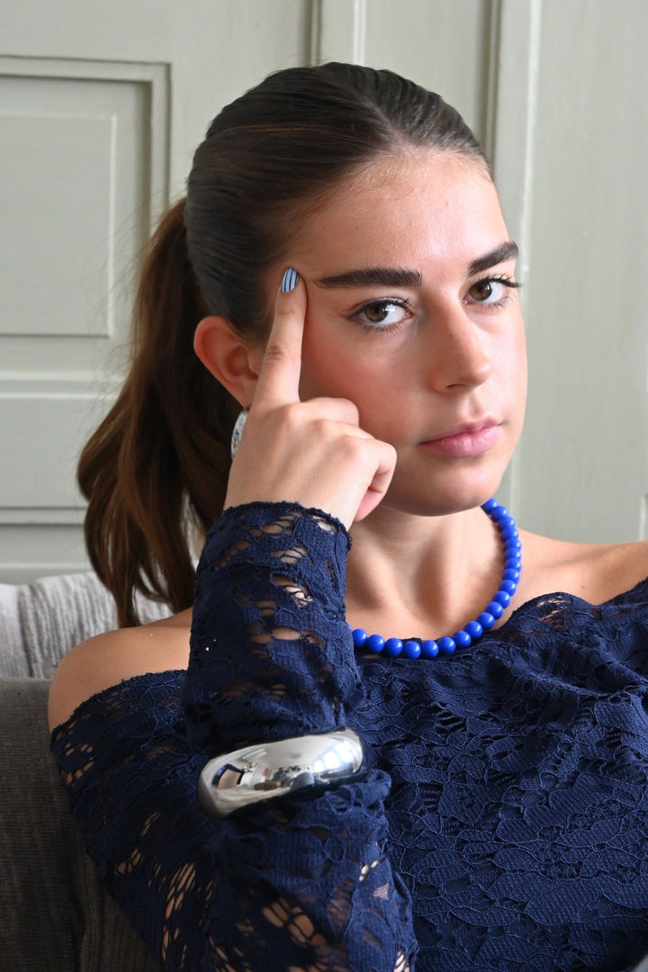 Statement bangle big - zilver