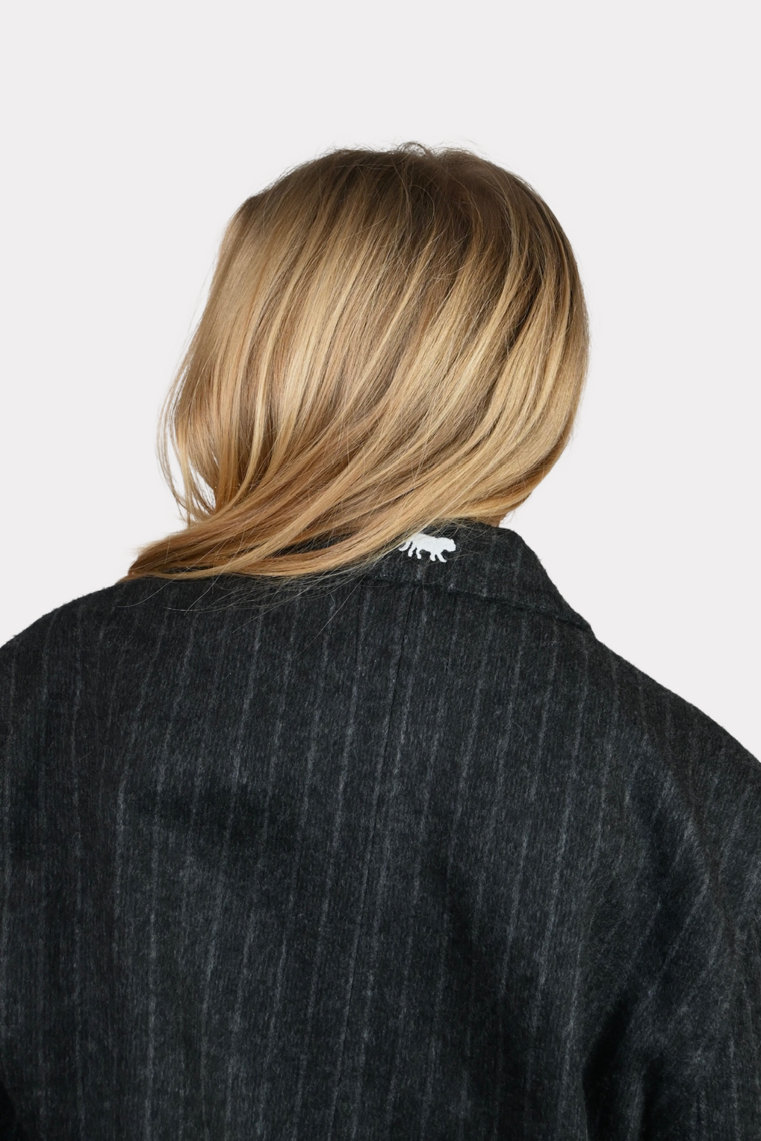Striped vintage blazer - donker grijs