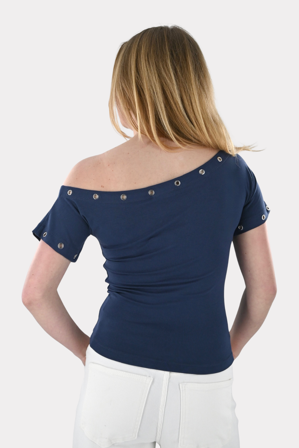 Studs off the shoulder shirt - navy