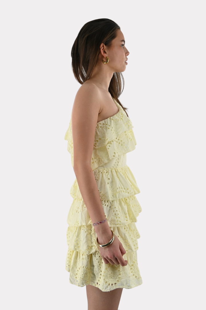 Sweet summer ruffle dress - butter yellow
