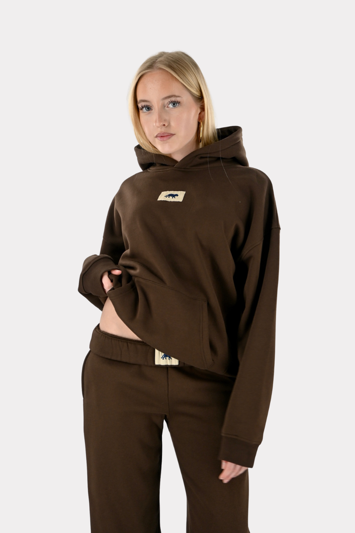 Tiger star lounge hoodie - bruin