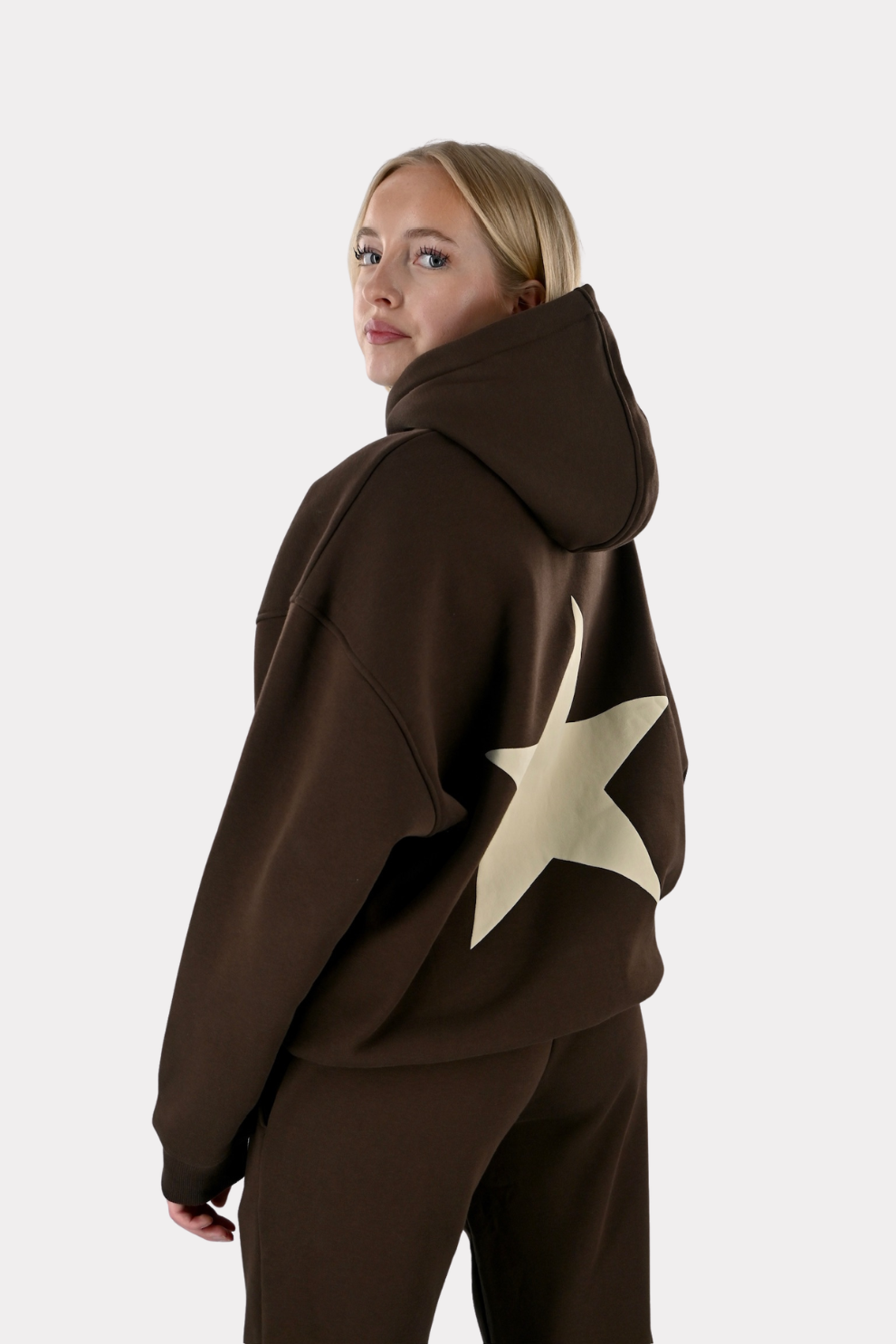 Tiger star lounge hoodie - bruin