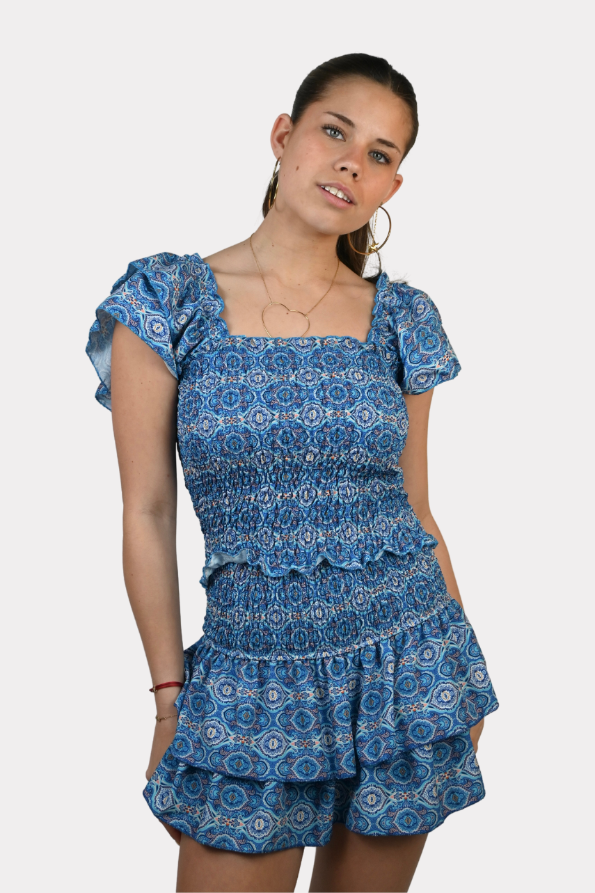 Tulum skort - blauw