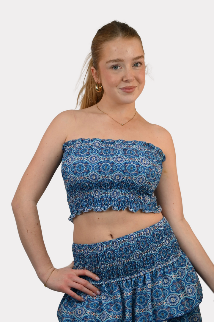 Tulum tube top - blauw