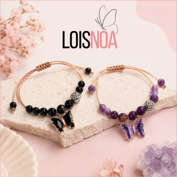 Vlinder armband - edelsteentjes