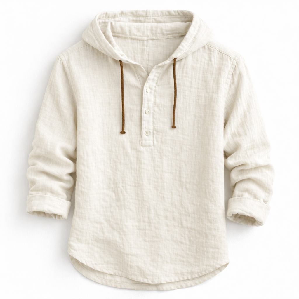 LAURENT MONACO | CHEMISE À CAPUCHE EN LIN POUR HOMMES