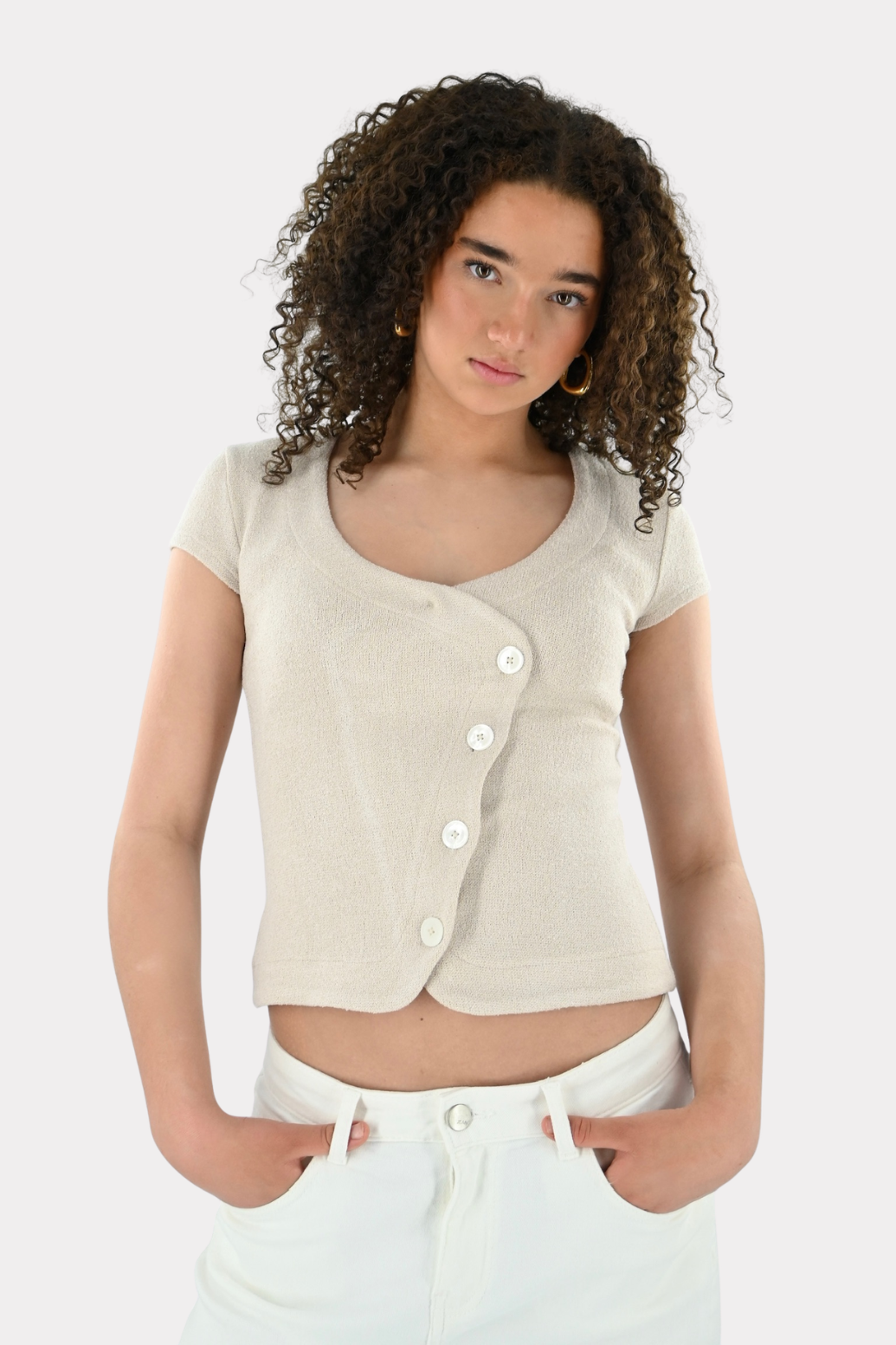 Wolly summer top - creme