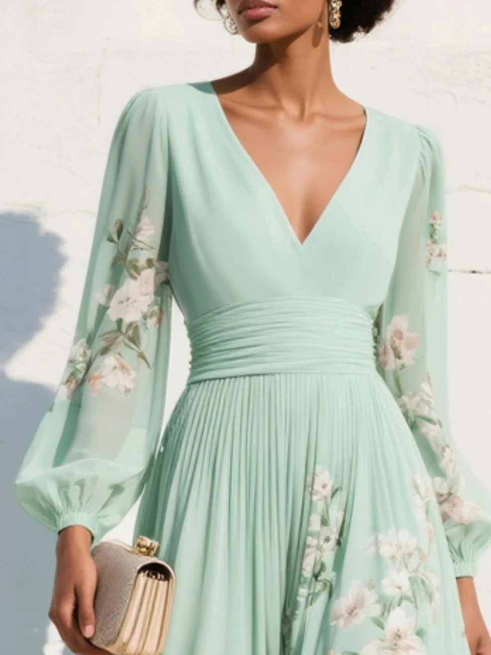 Odelia Midi-jurk | Tijdloze Elegantie met Bloemen Print