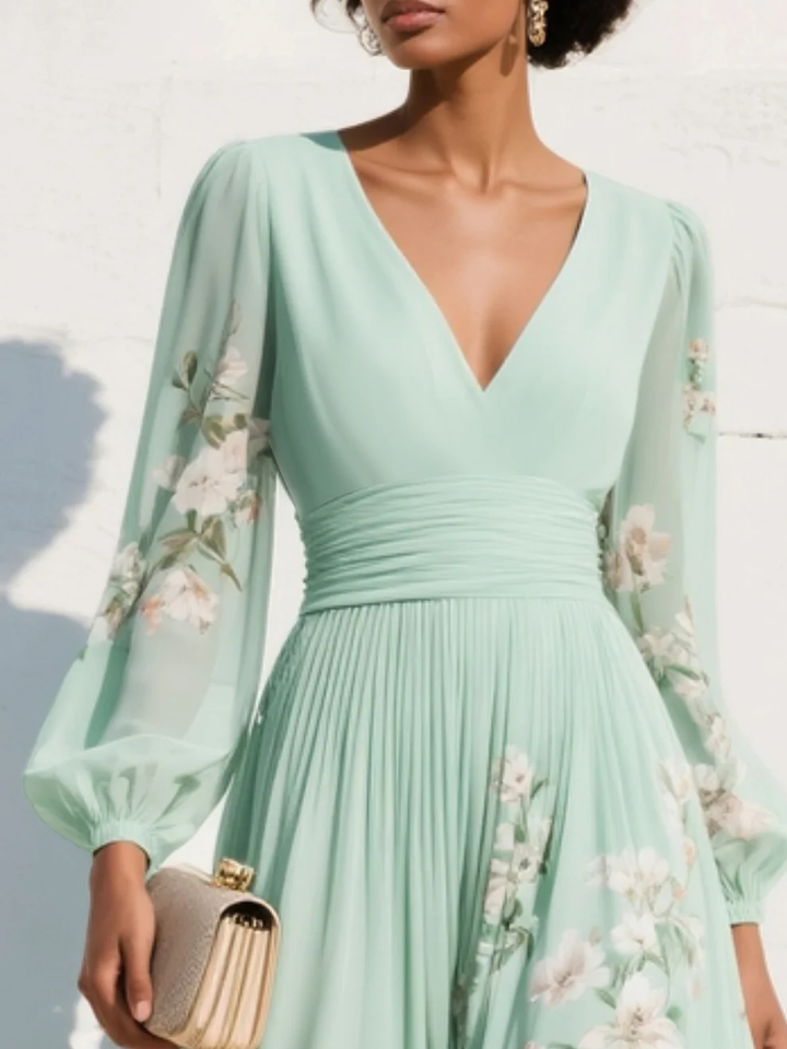Odelia Midi-jurk | Tijdloze Elegantie met Bloemen Print