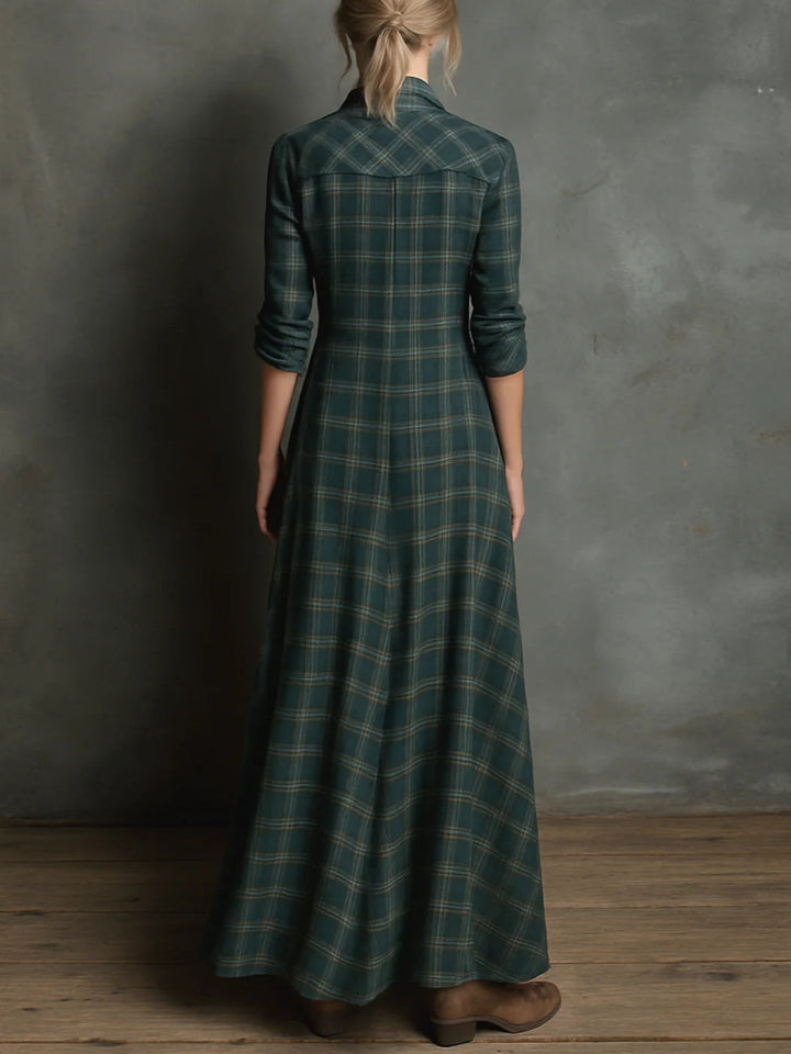 MARIT | Lange geruite jurk