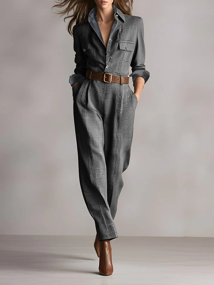 Anna™ | elegante geruite jumpsuit