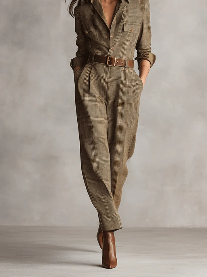 Anna™ | elegante geruite jumpsuit