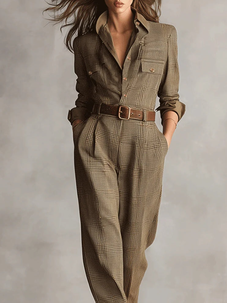 Anna™ | elegante geruite jumpsuit