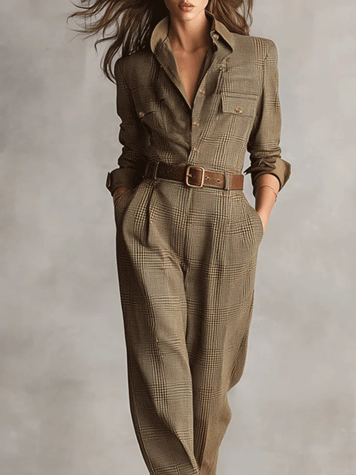 Anna™ | elegante geruite jumpsuit
