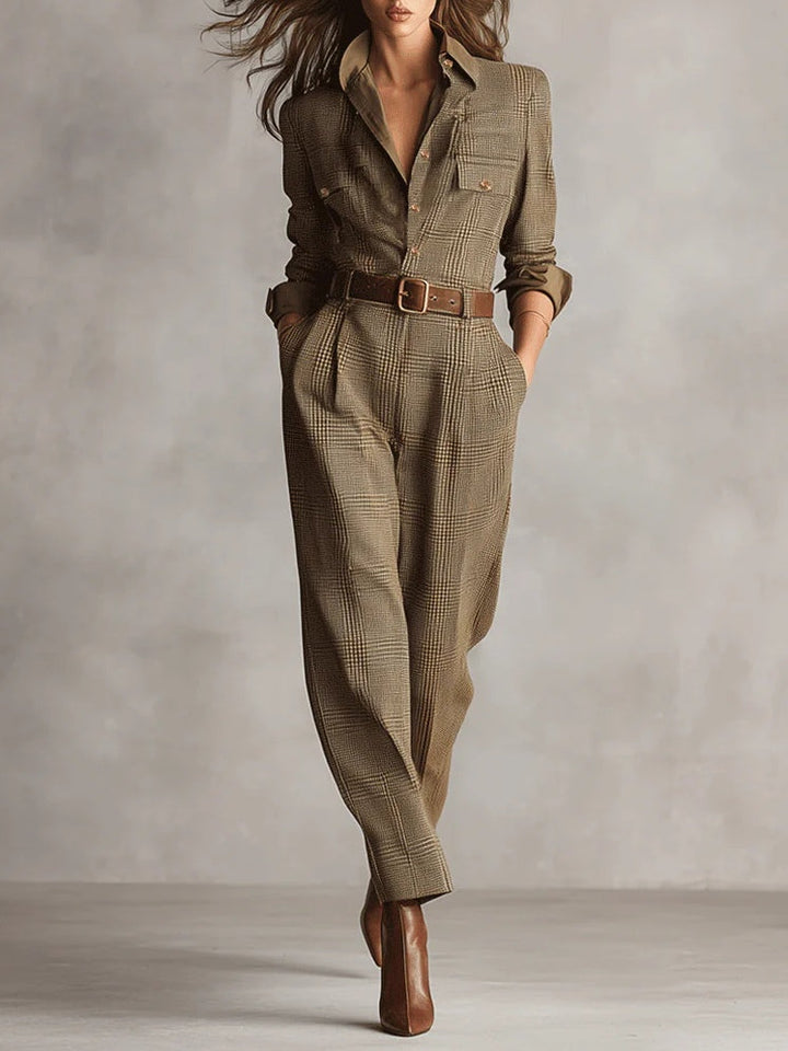 Anna™ | elegante geruite jumpsuit