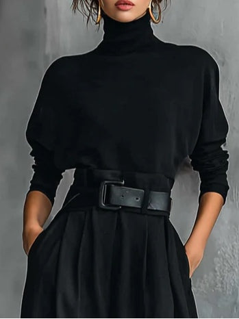 Lisa™ | Zwart 2-delig Set met Riem