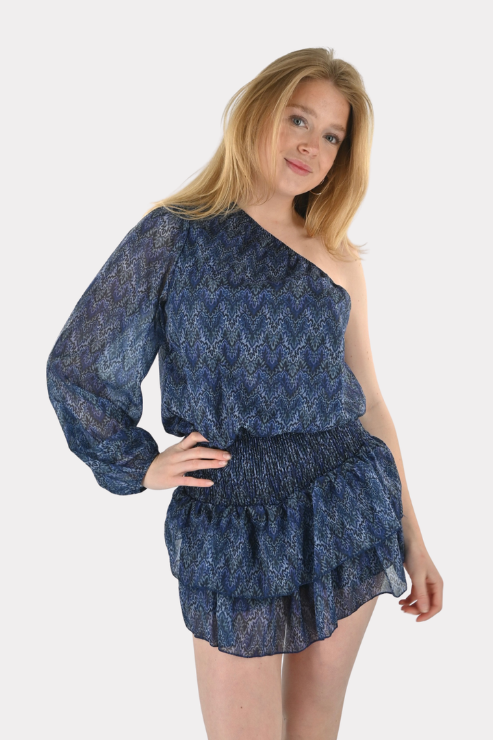 Zigzag playsuit - blauw