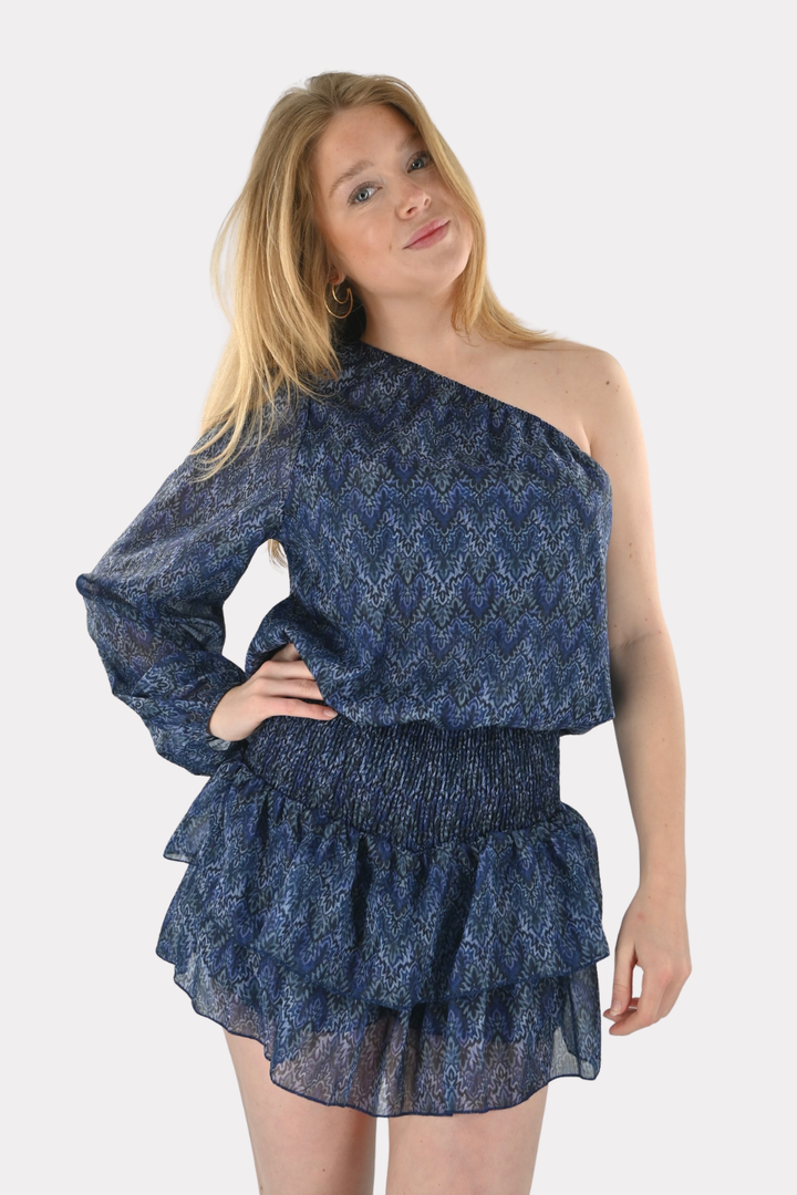 Zigzag playsuit - blauw